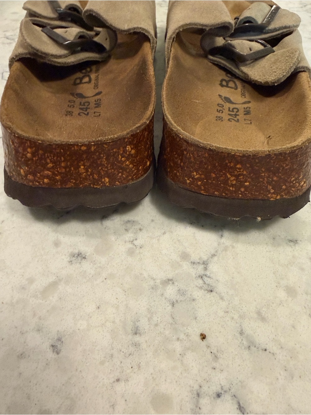 Birkenstock Taupe Suede Two-Strap Sandals - Picture 5 of 5